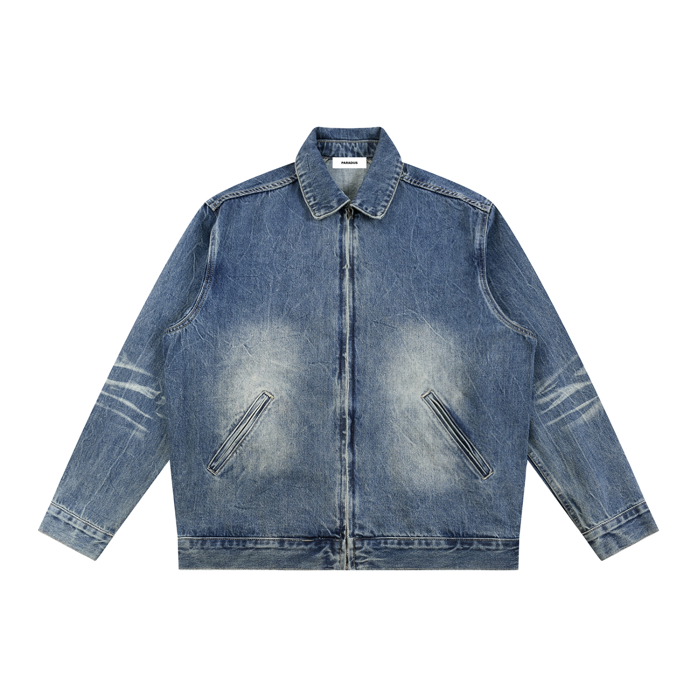 Cowboy Vintage Wash Zip Up Denim Jacket