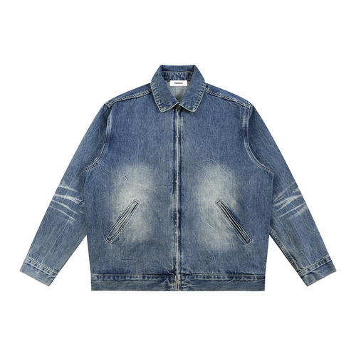 Cowboy Vintage Wash Zip Up Denim Jacket