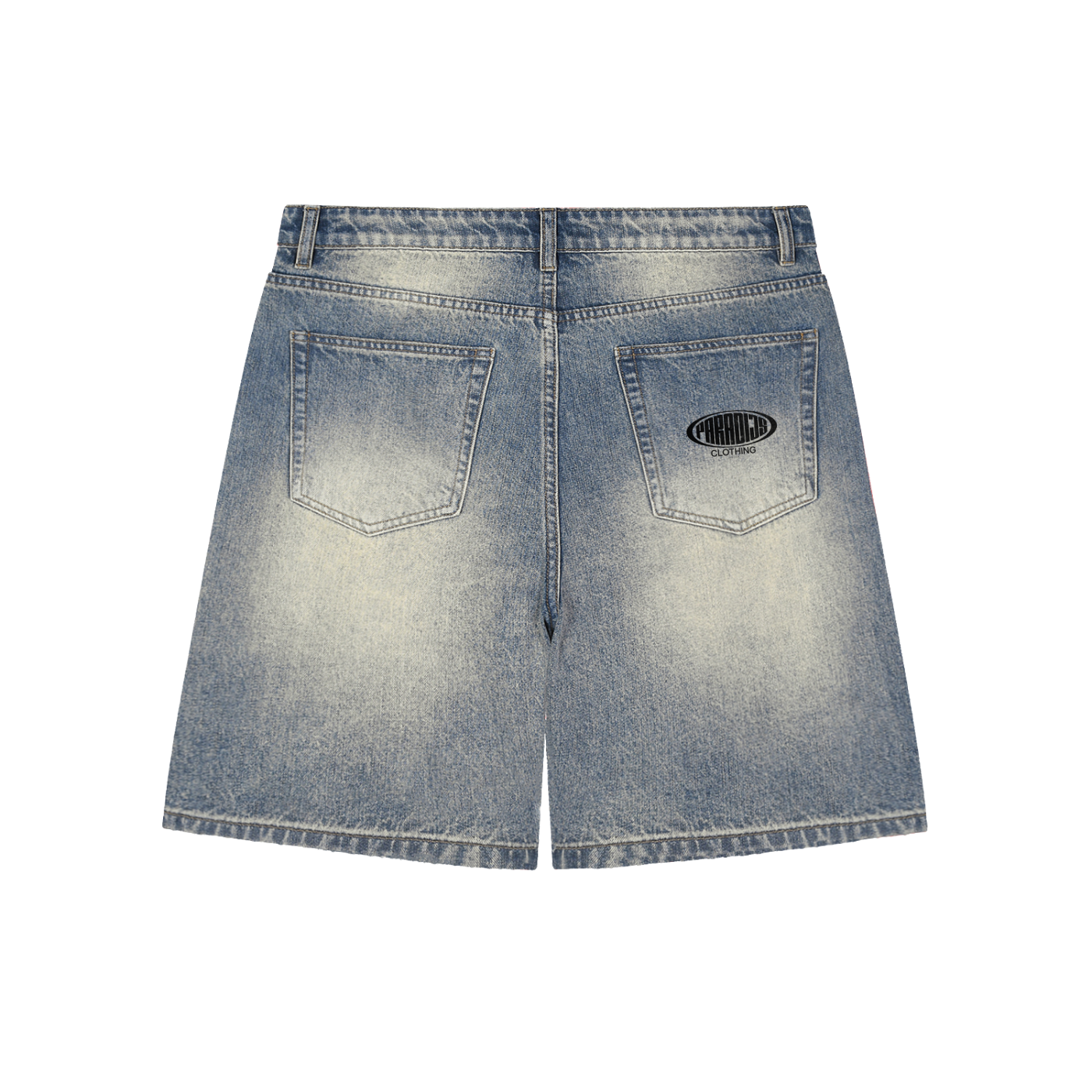 Crest Faded Distressed Baggy Denim Shorts