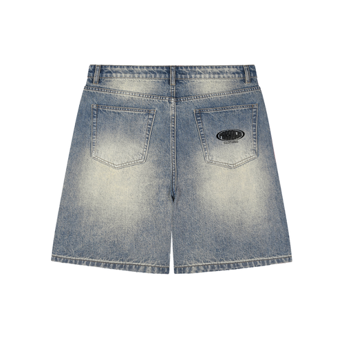 Crest Faded Distressed Baggy Denim Shorts